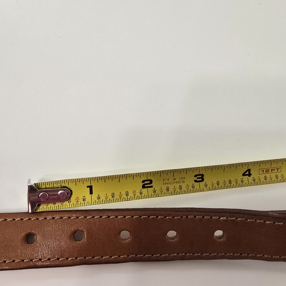 Vineyard Vines Whale Belt Leather Print Aquatic Ocean Leather Webbed Web Size S - Picture 10 of 10